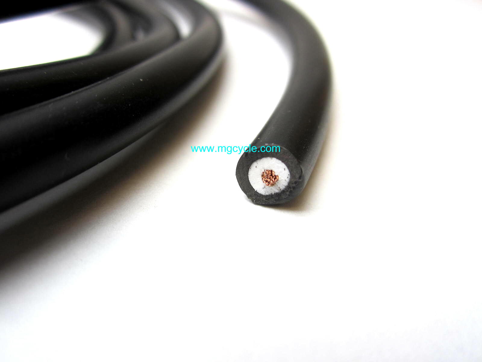 Black solid core spark plug wire, per foot - Click Image to Close