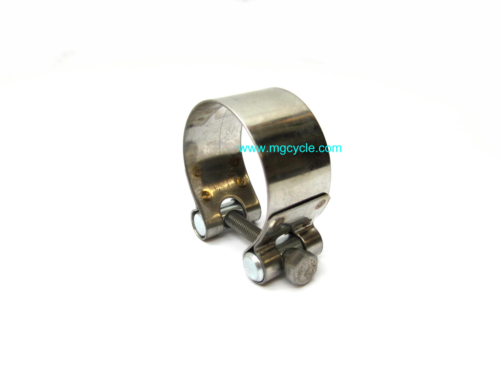 Stainless crossover clamp T/T3/Cal3/1100, V7 Sport muffler clamp - Click Image to Close