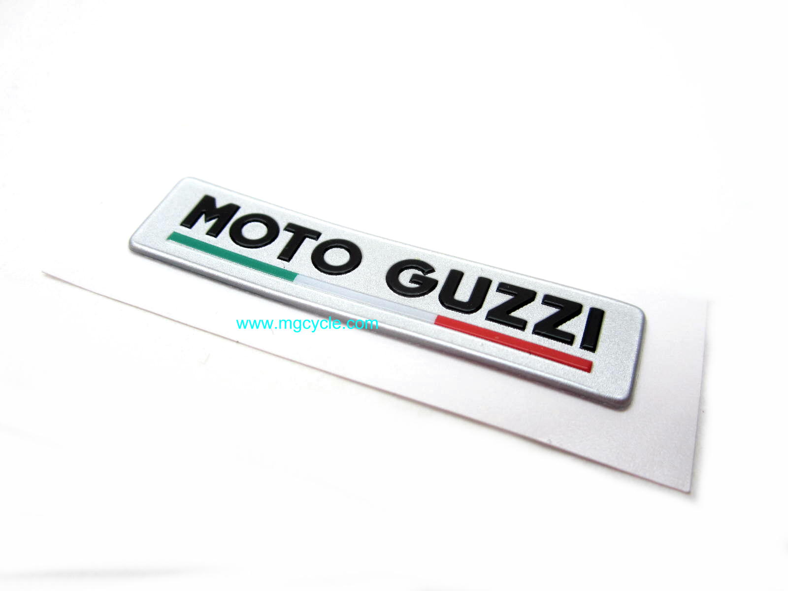Adhesive emblem: MOTO GUZZI tri-color - Click Image to Close