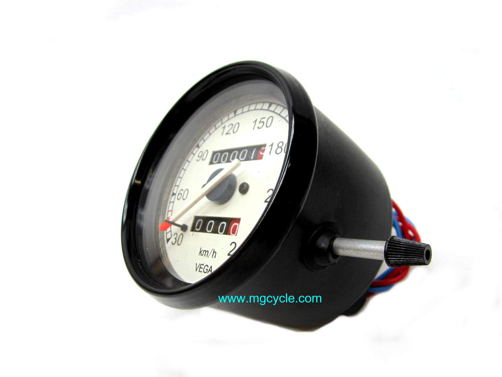 VEGA speedometer, 80mm, lighted, KPH, odometer, trip meter - Click Image to Close