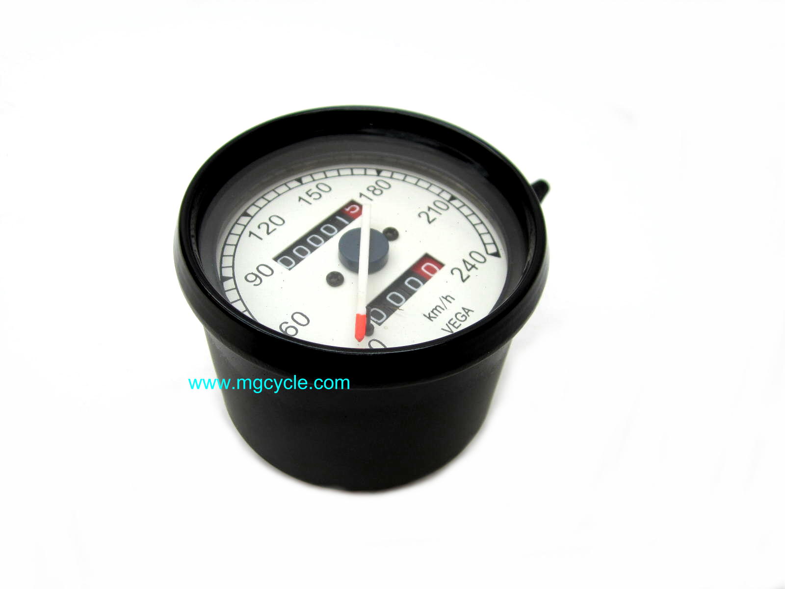 VEGA speedometer, 80mm, lighted, KPH, odometer, trip meter - Click Image to Close