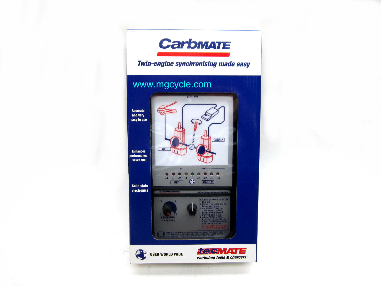 Carbmate electronic carburetor and throttle body synchronizer