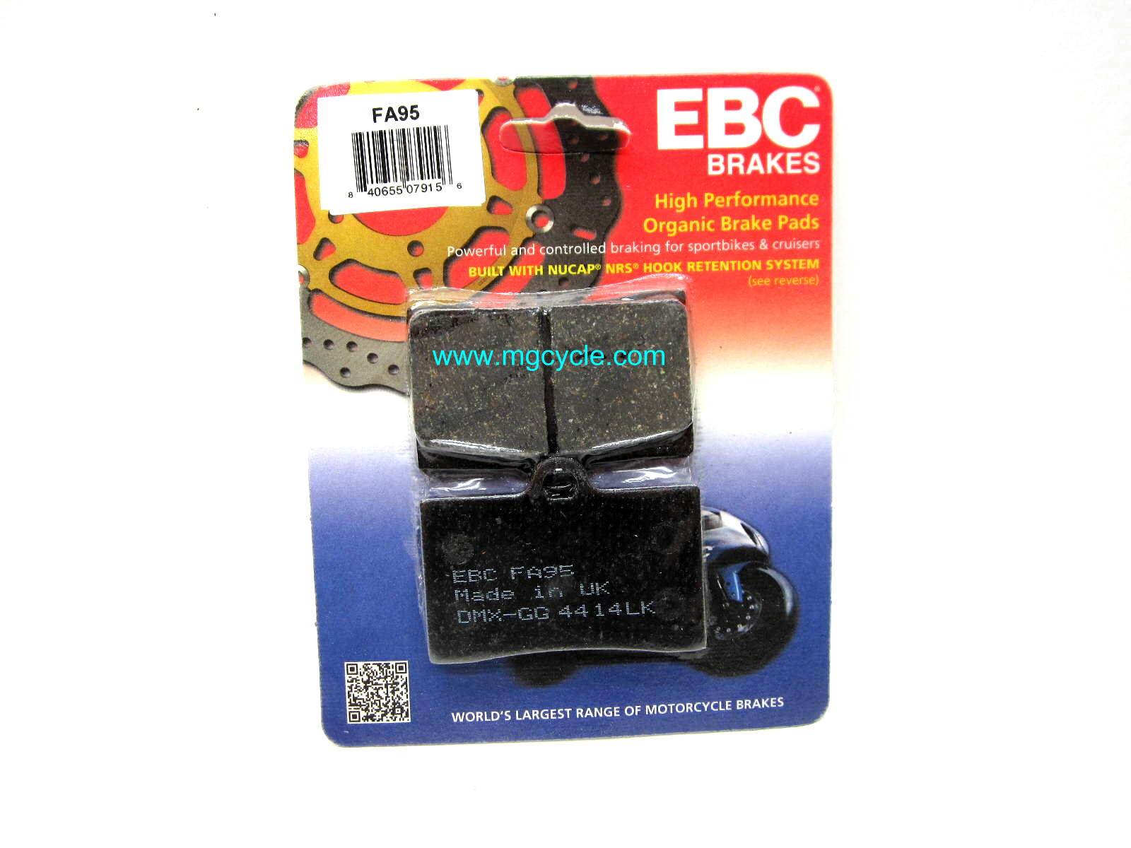 EBC organic front brake pads 1 pin gold calipers EV V11 Sport