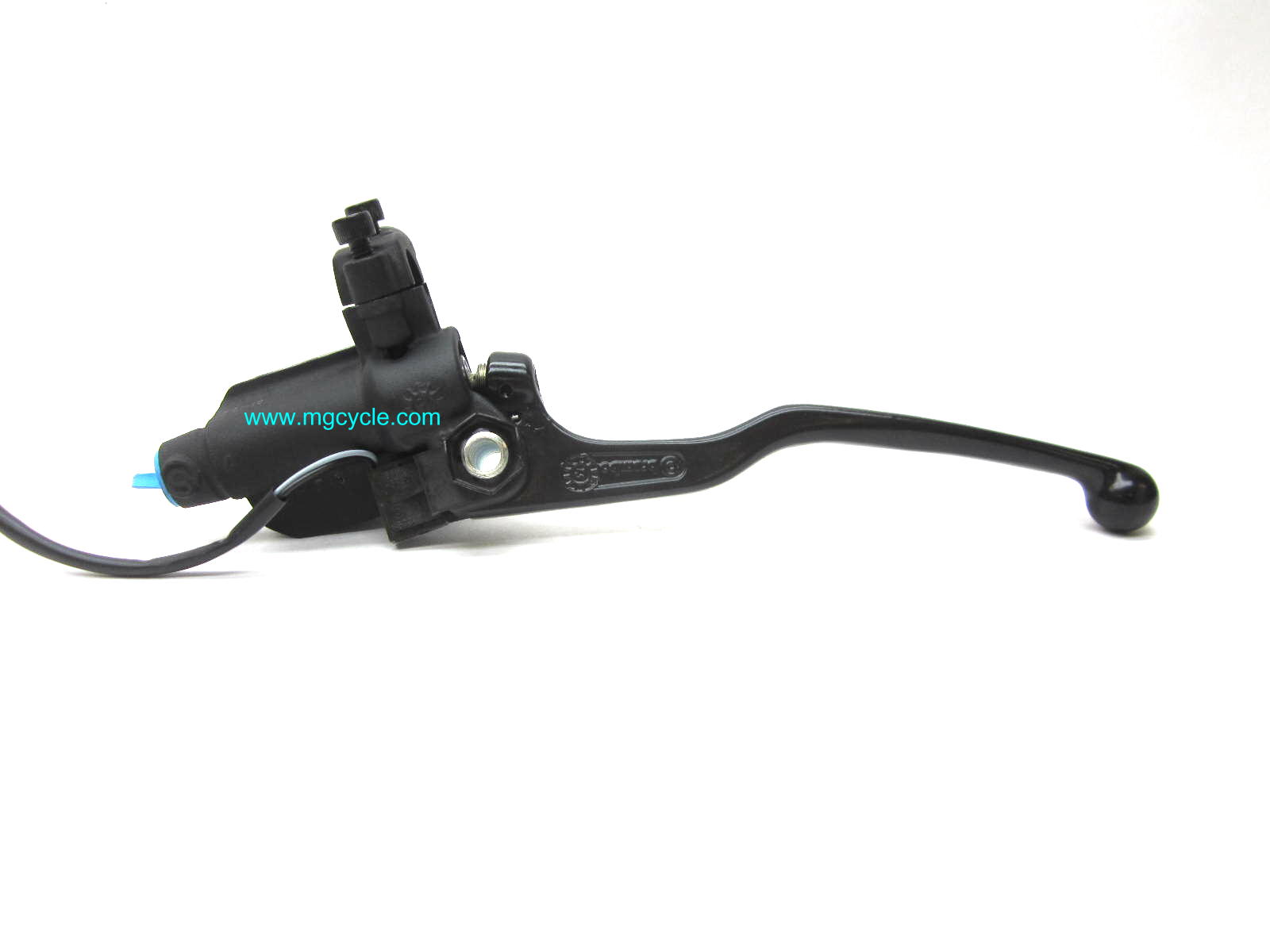 Brembo 15mm master cylinder, black lever, with switch & wires
