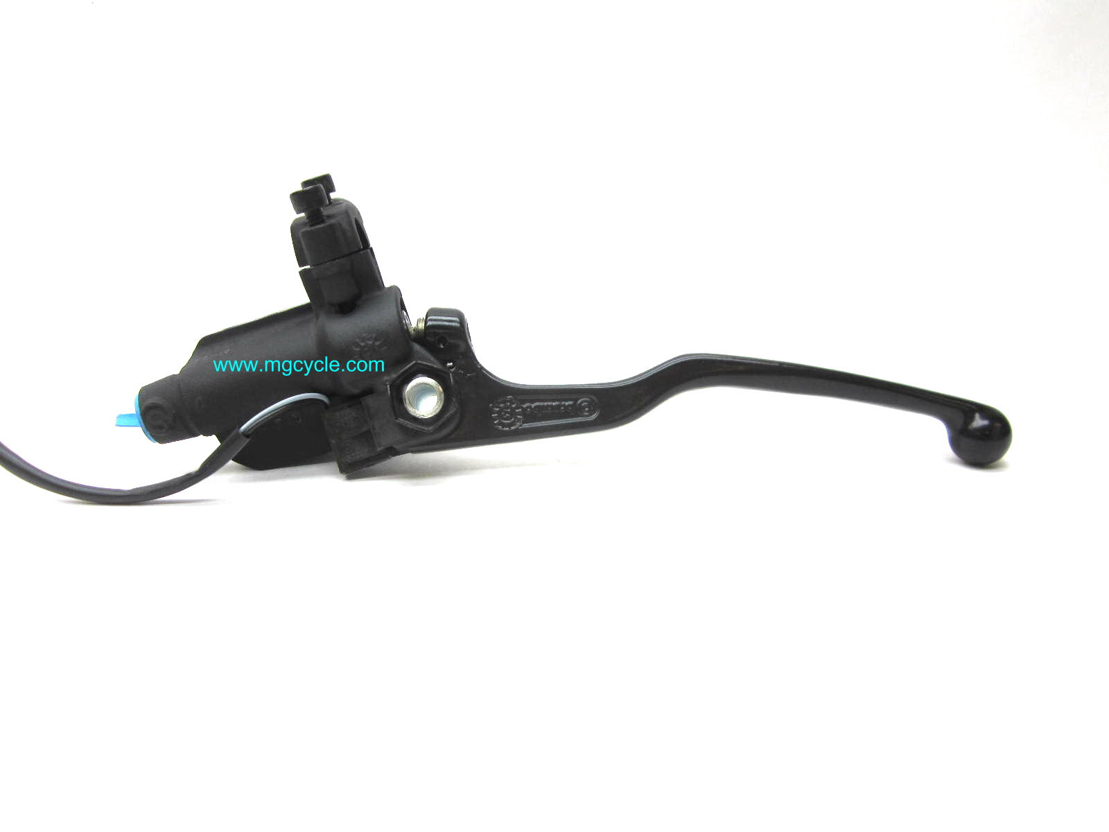 Brembo 15mm master cylinder, black lever, with switch & wires - Click Image to Close