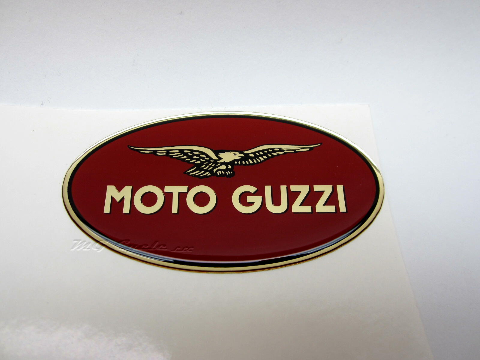 Right side Hepco Becker "Moto Guzzi" emblem badge 83 x 45mm oval - Click Image to Close