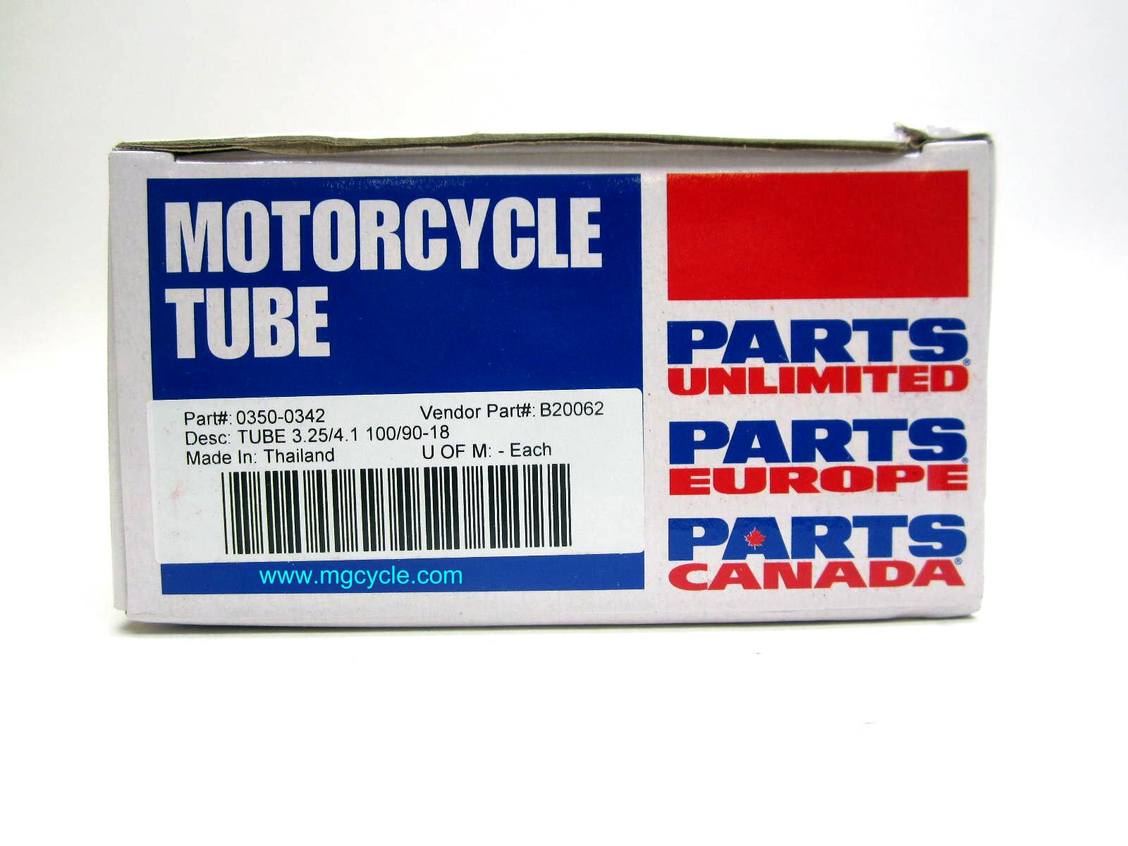 100% butyl inner tube 100/90-18; 3.25-4.10, TR4