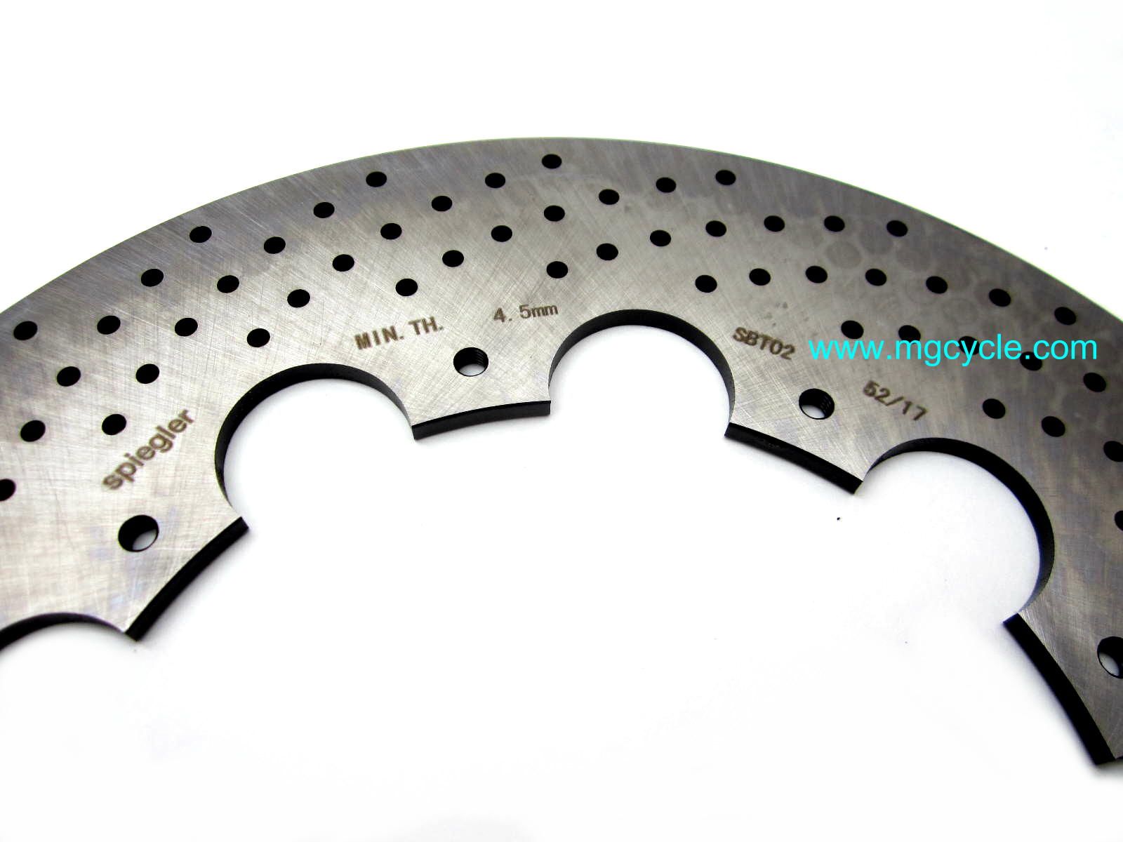 280mm drilled stainless brake disc Ducati bevel, front and rear