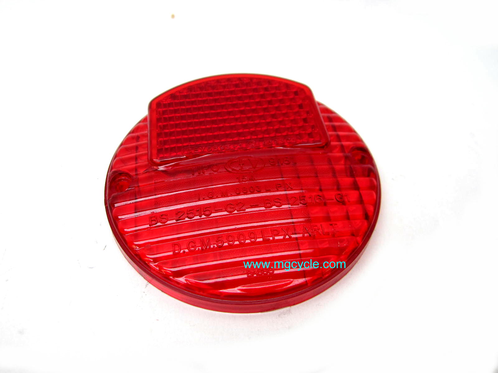 Italian Ambassador Eldorado Ducati tail light lens w/ reflector - Click Image to Close