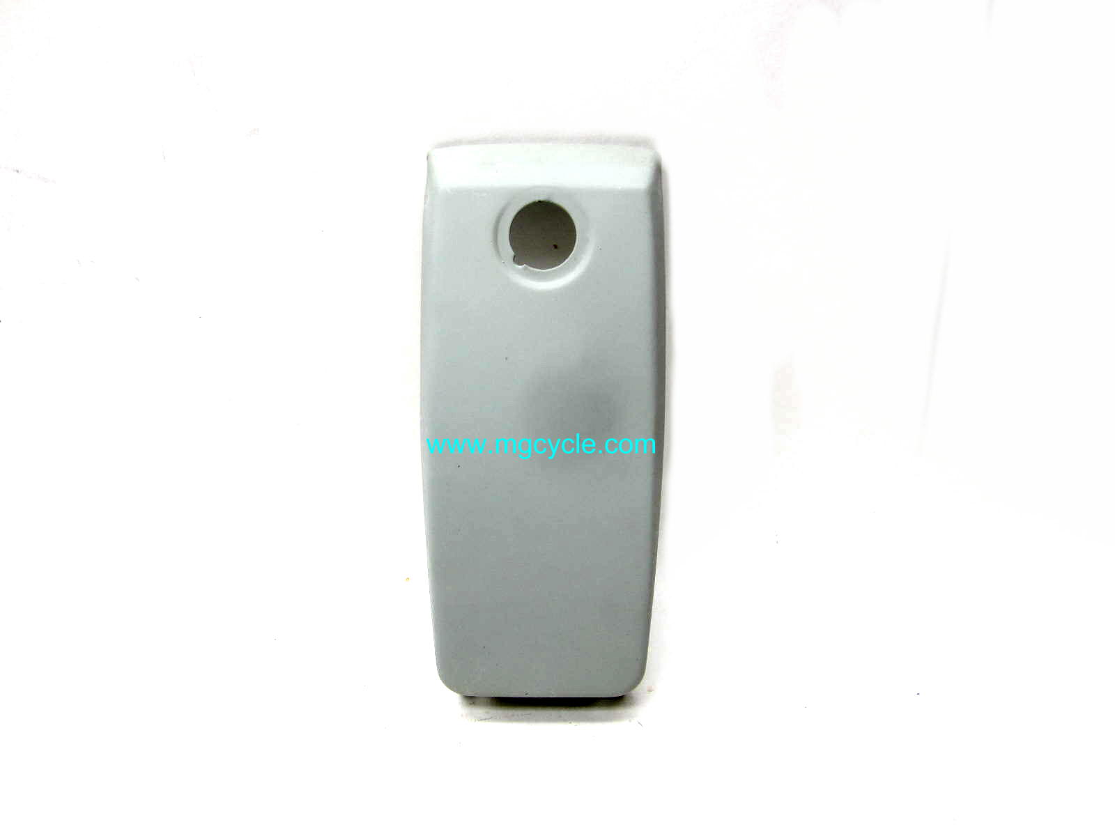 steel fuel tank cover with hinge, many late 1970s- early 1990s