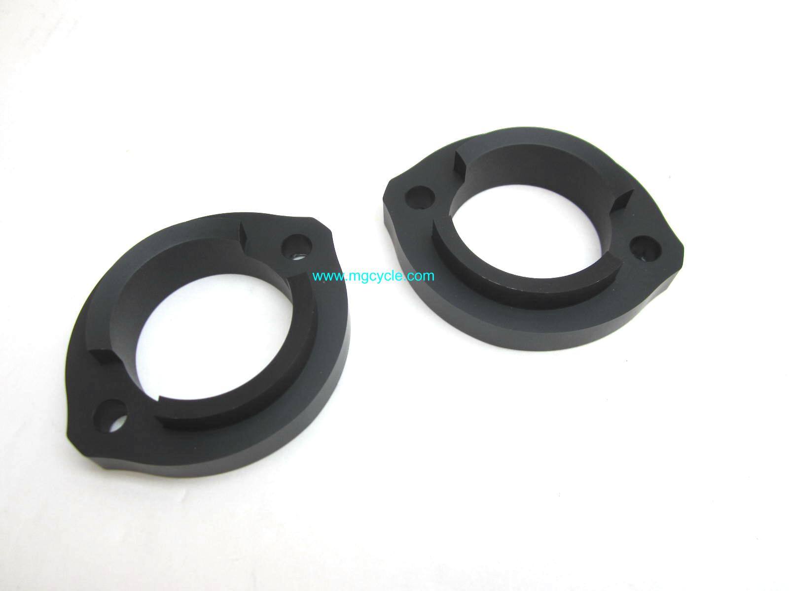 Black CNC aluminum exhaust flanges big ~48mm hole for 850 LeMans - Click Image to Close