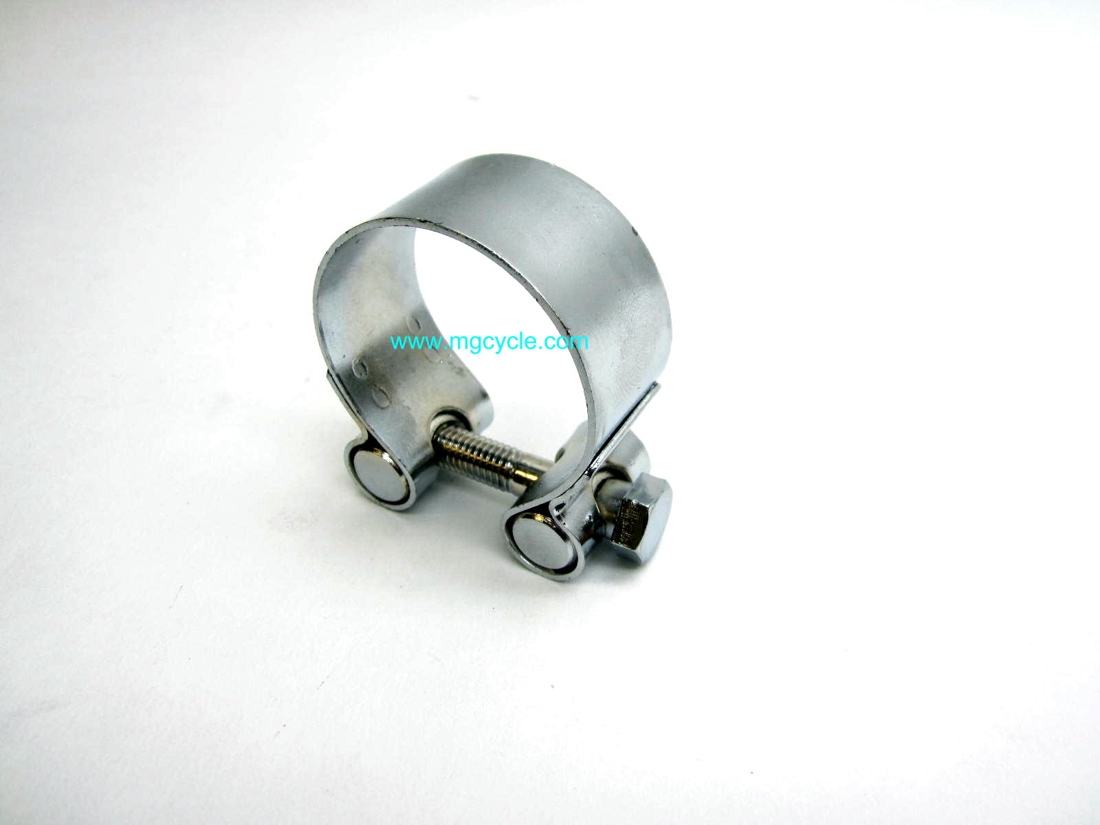Chrome muffler clamp T3, Cali's, Tontis 44.5mm GU14123400 - Click Image to Close