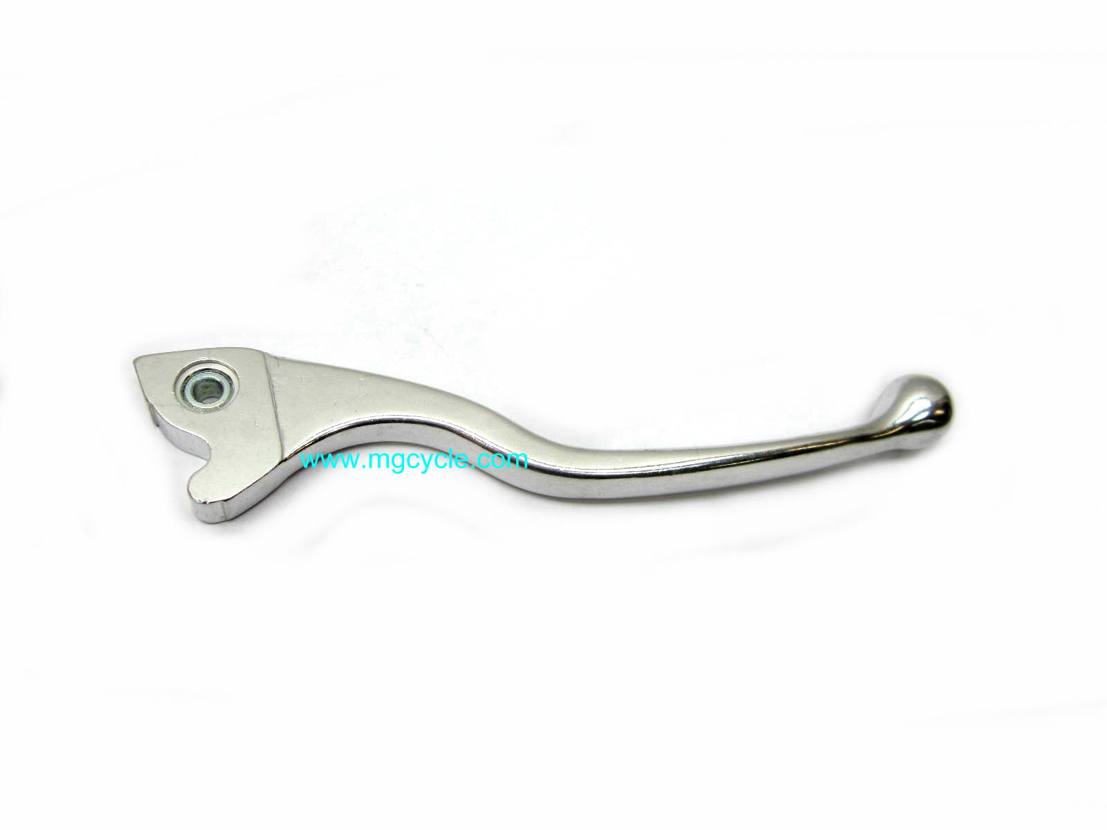 Brake lever, \"dog leg\" for round reservoir master cylinders