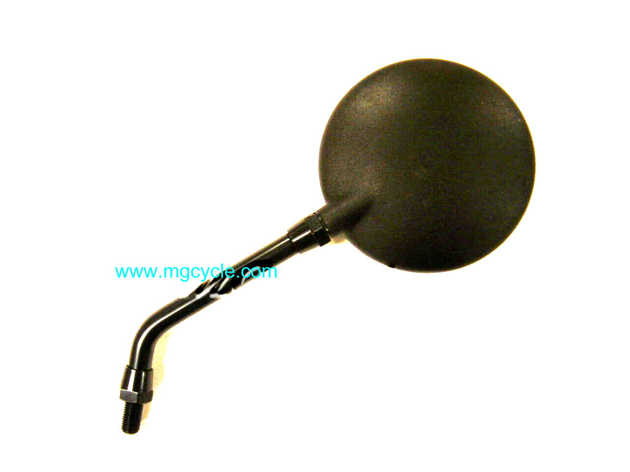 Black round mirror, screw in, 5 inch stem