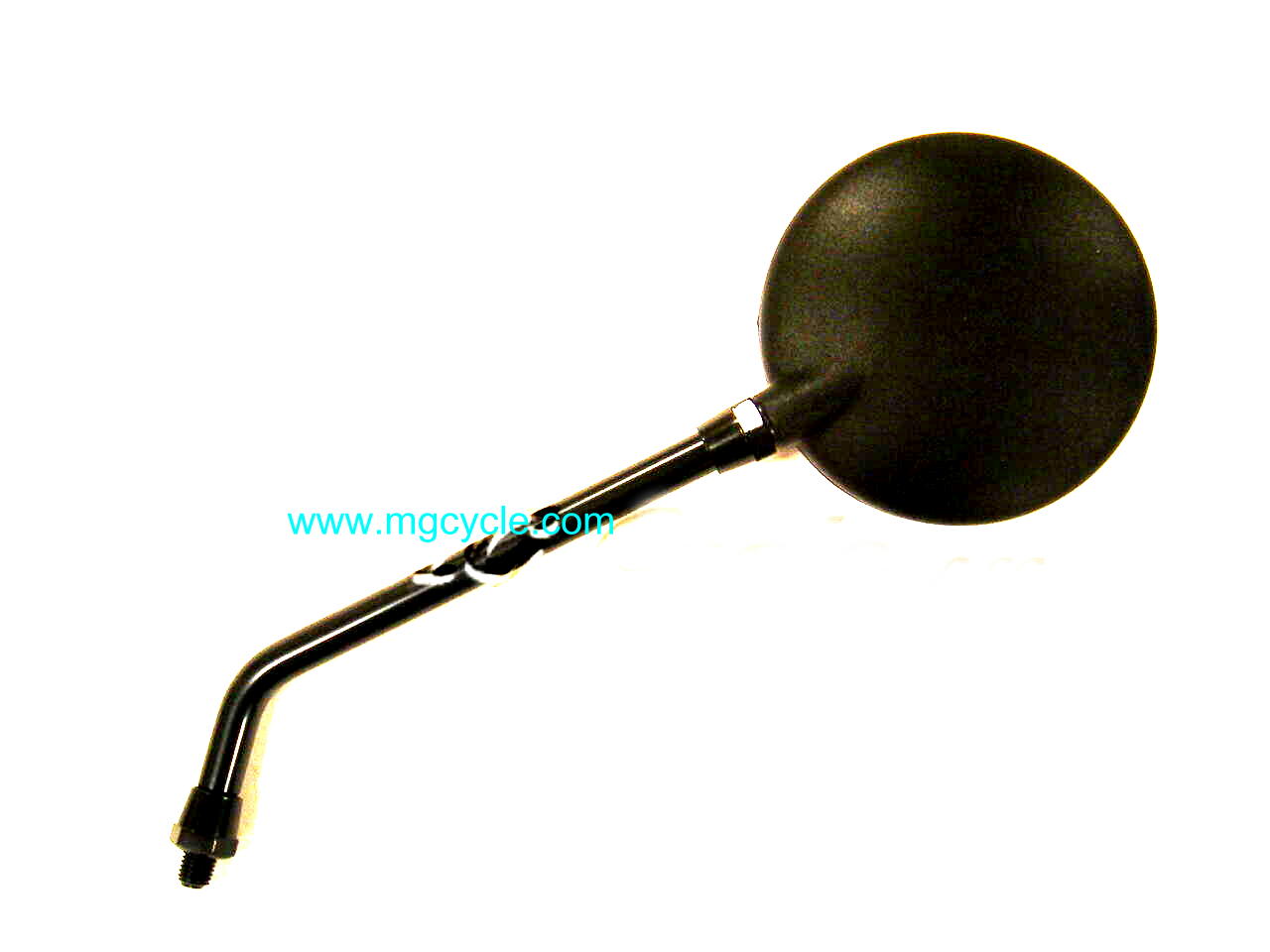 Black round mirror, screw in, 10 inch stem