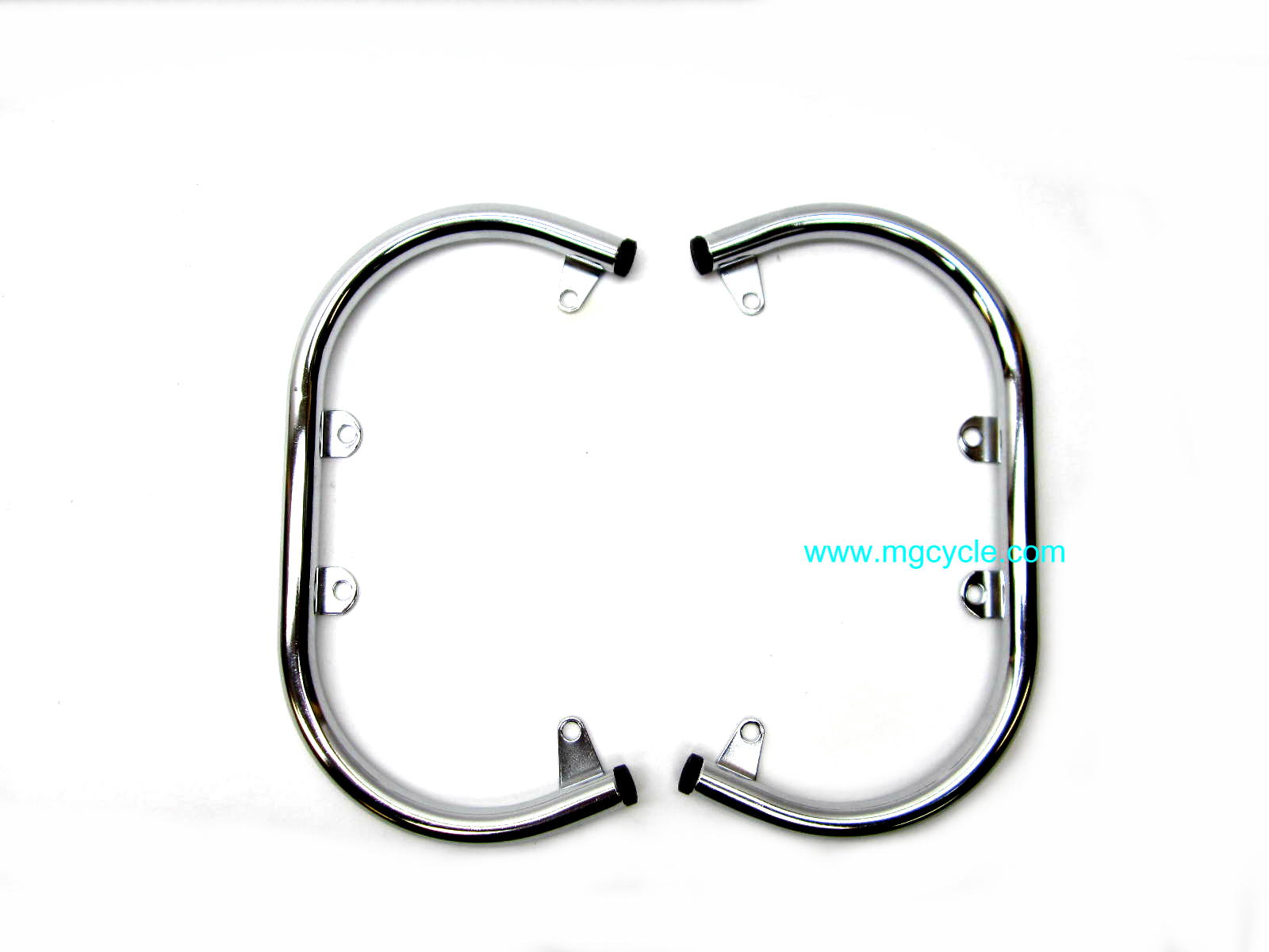 Fin guard pair chrome steel tube round or square head Big Twins