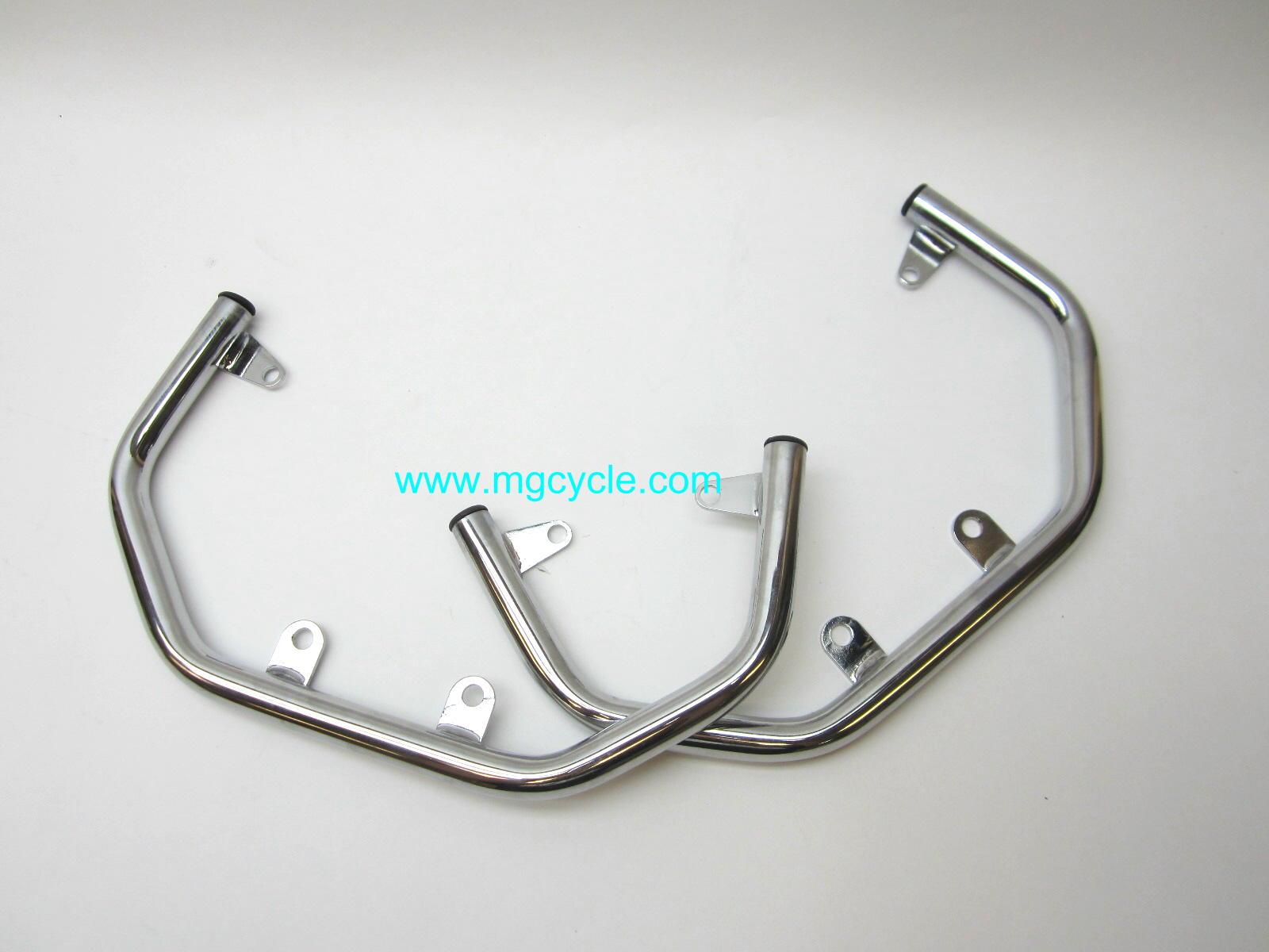 Tubular steel fin guards, square head big twins Tubular steel fin guards, square head big twins