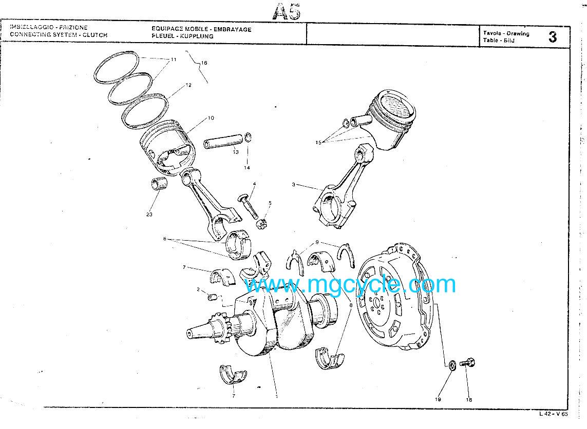 Front main bearing half shell V65s V7s V7IIs Breva Nevada - Click Image to Close