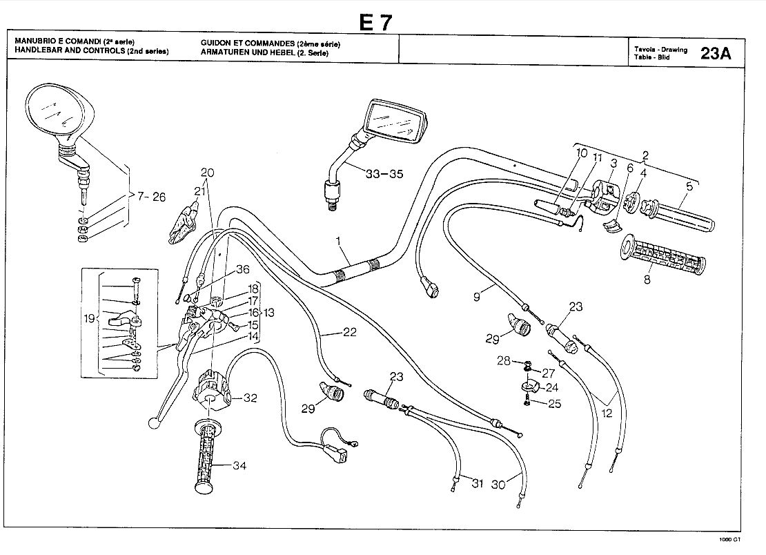 throttle cable, upper, Cal3, MilleGT'90, Cal3Classic, Strada