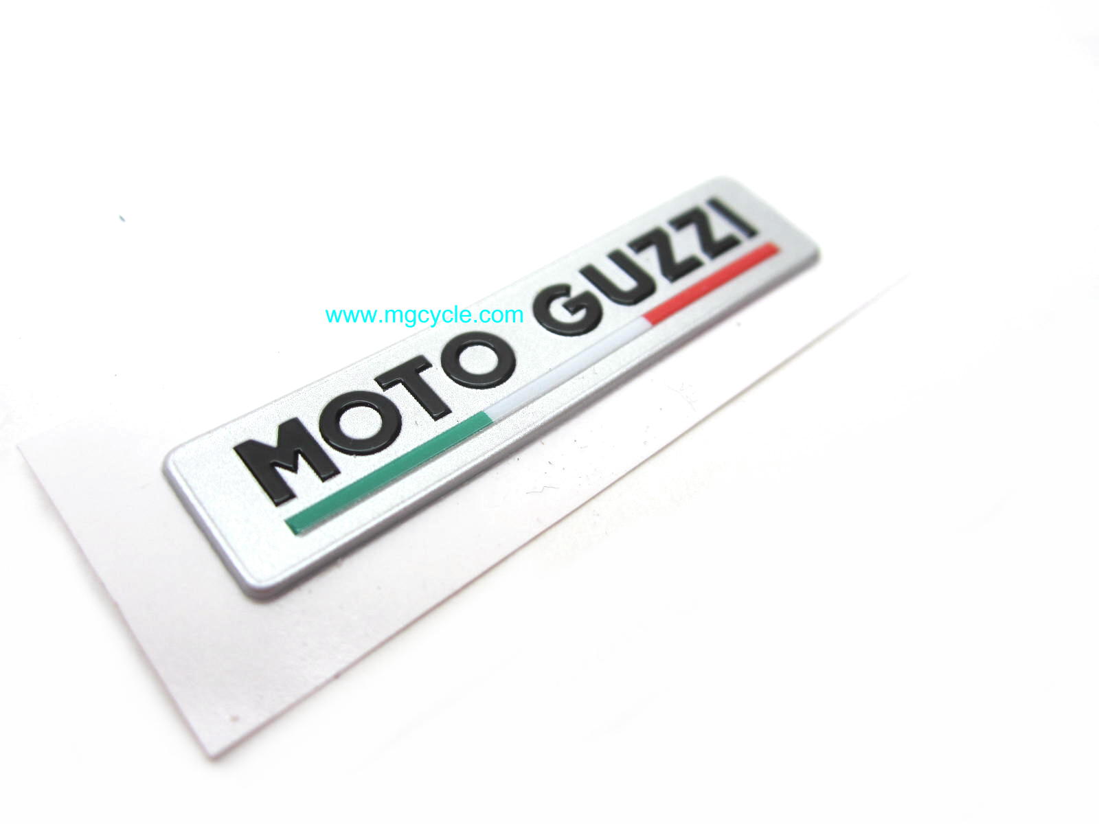 Adhesive emblem: MOTO GUZZI tri-color - Click Image to Close