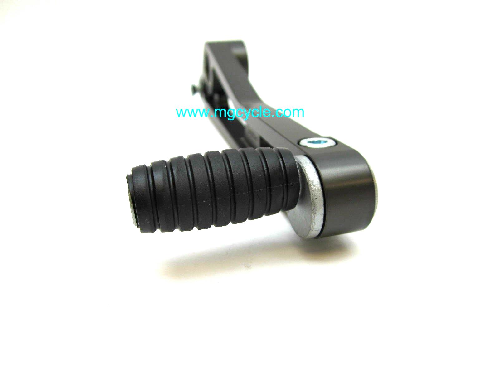 Brake pedal w/adjustable toe, black, 1100 spine frames
