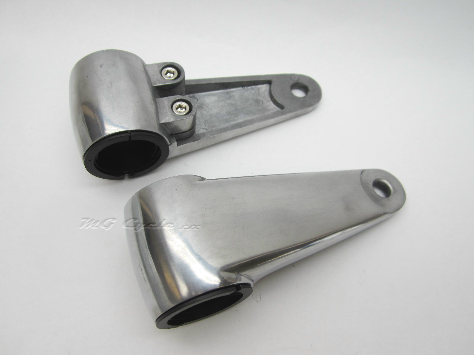 polished aluminum headlight mounting ears, 35mm fork