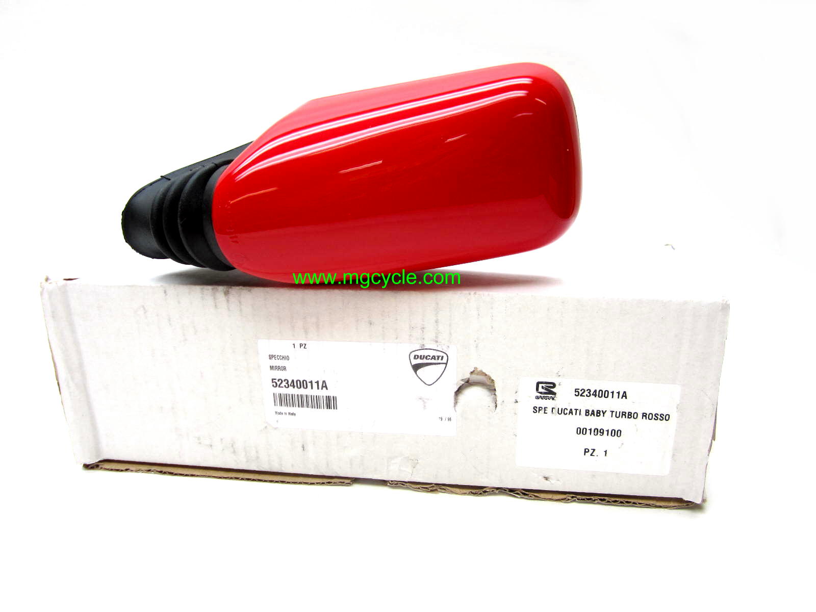 left or right side mirror, red, OEM Ducati 900SS 851 1991- - Click Image to Close