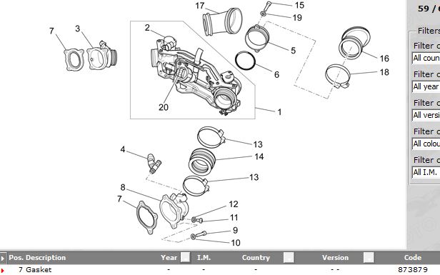 Intake manifold gasket 1200 8V - Click Image to Close