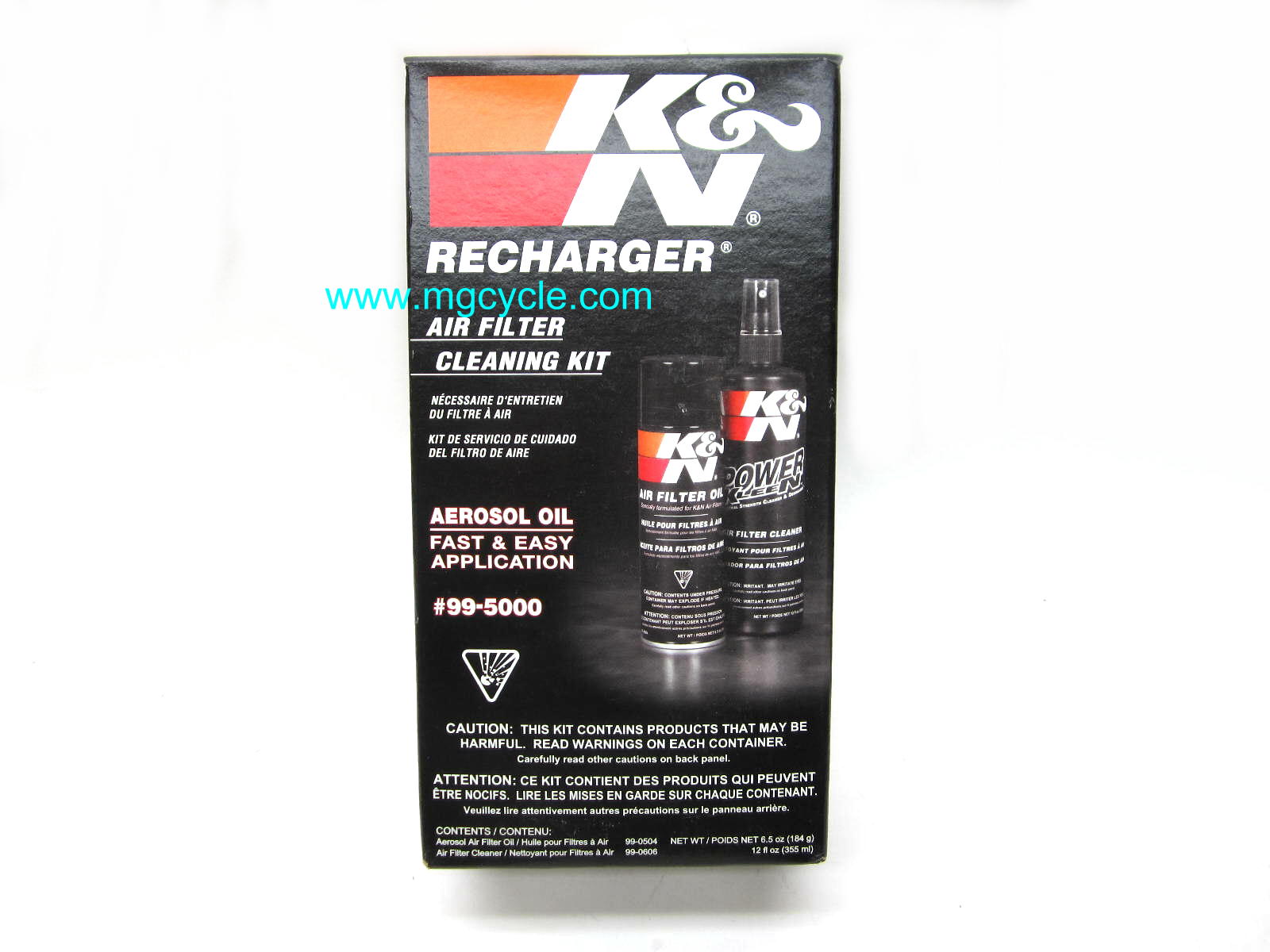 K&N Filter Care Kit, air filter cleaning and oiling solutions