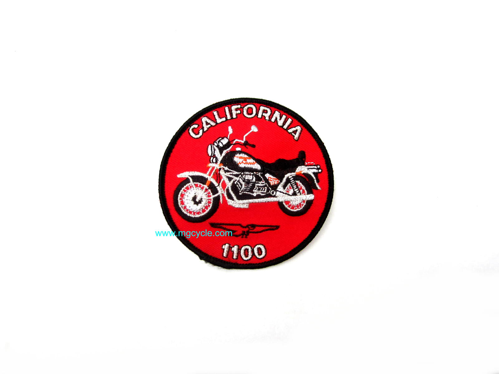Patch Brodé Moto Guzzi California - Écusson Thermocollant 15x3 Cm, Fan Moto, Fabrication Européenne