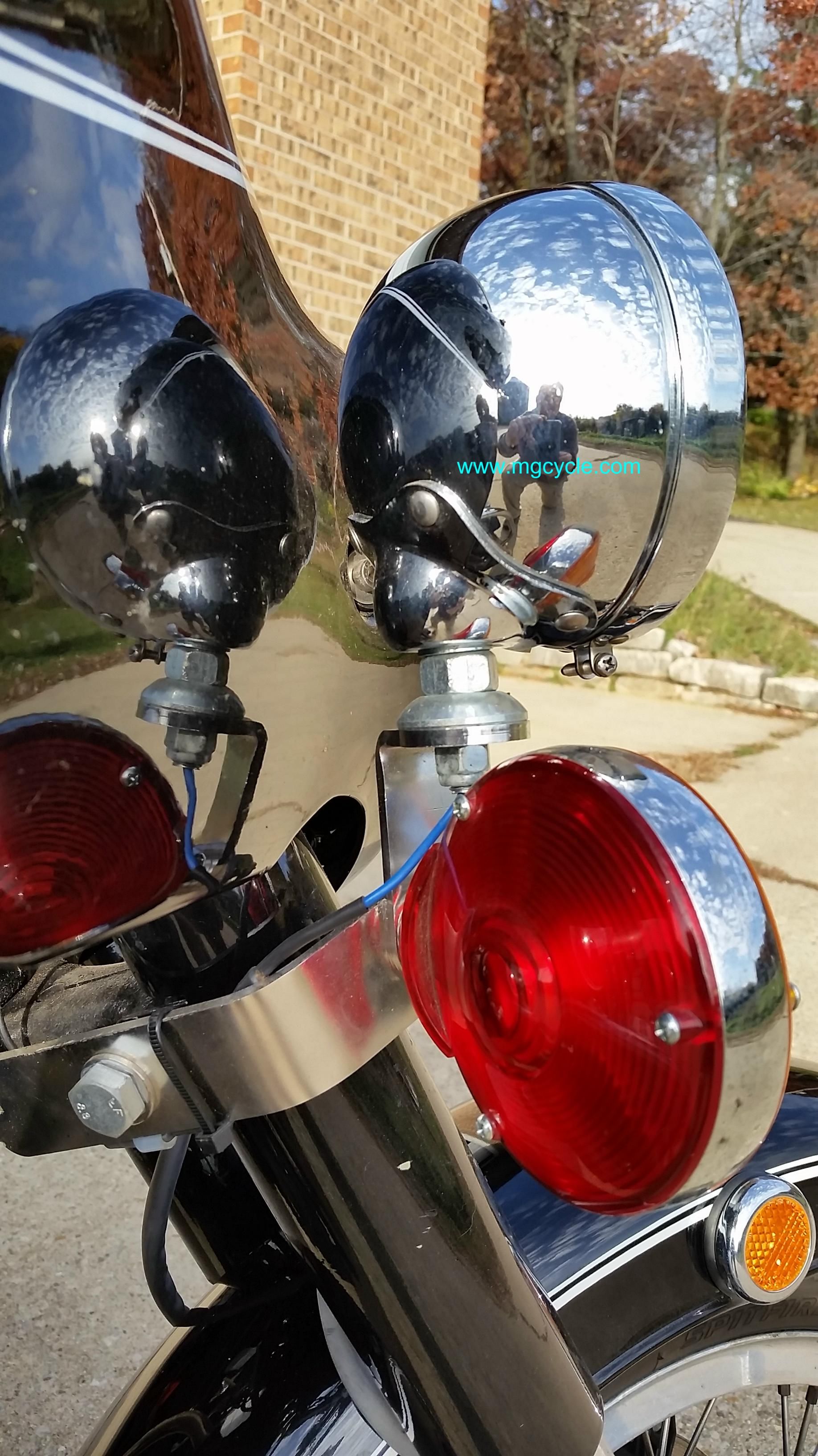 Spot light, 55W H3, chrome stud mount - Click Image to Close