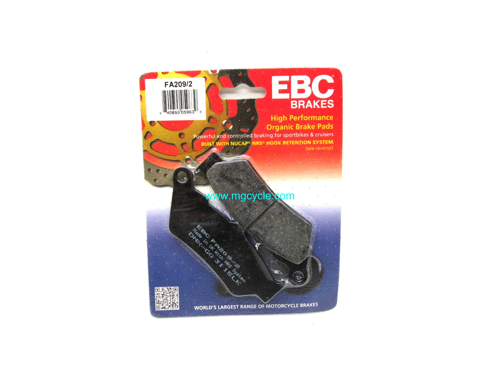 EBC kevlar organic pads rear 97+ 1100 Cali's/1400s, Quota front - Click Image to Close