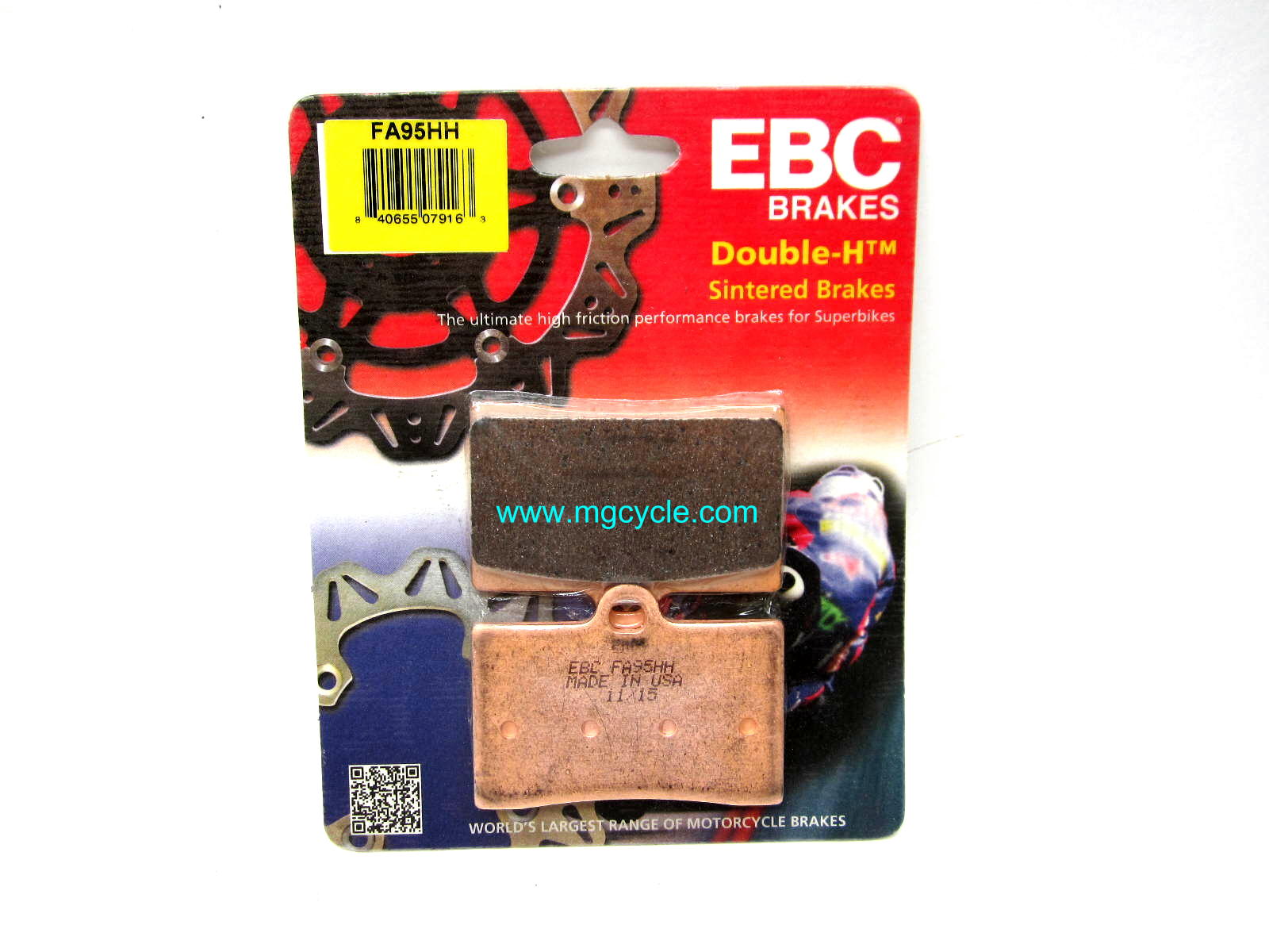 EBC Sintered pads for 1 pin gold front calipers EV V11 Sport - Click Image to Close