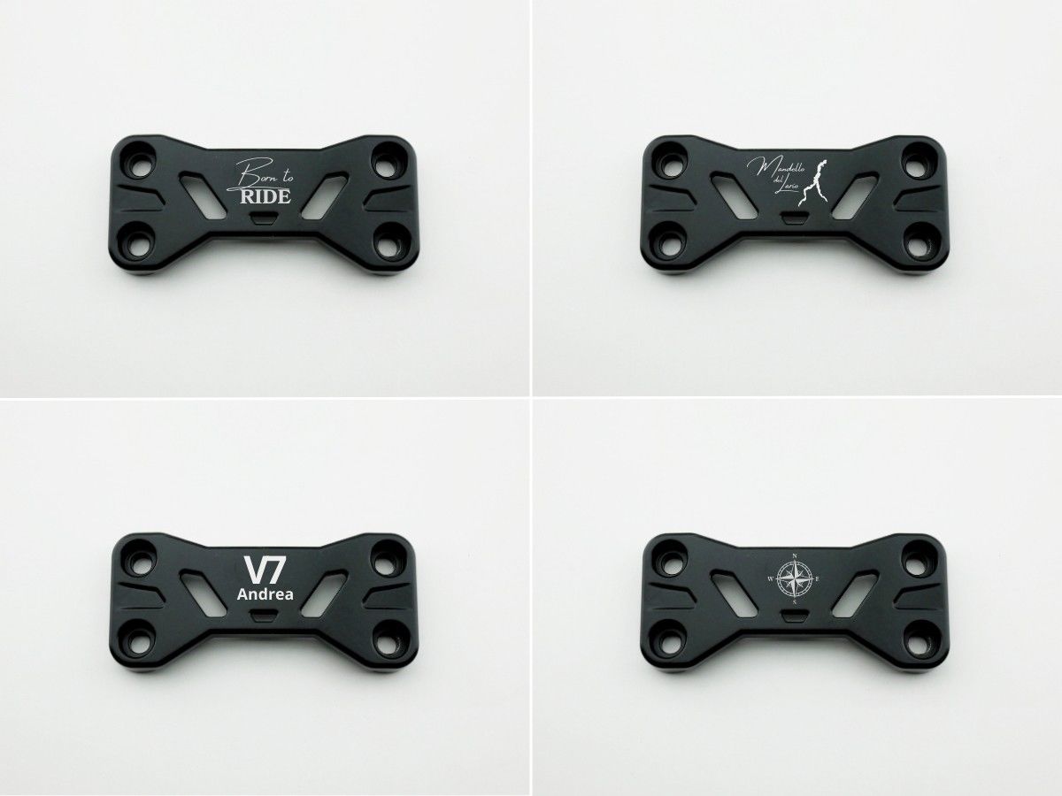 Customizable upper handlebar clamp for V7 850 E5/E5+