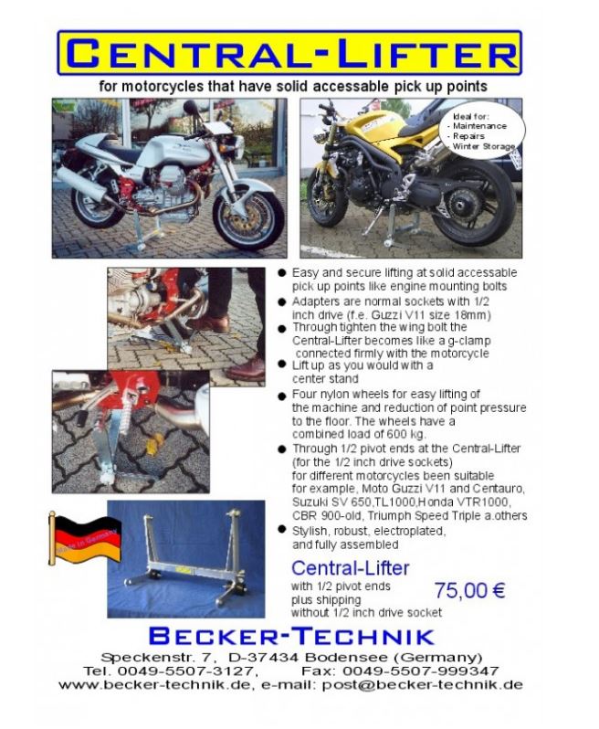 Becker Technik stand, V11 Sport, 1100Sport Daytona Centauro