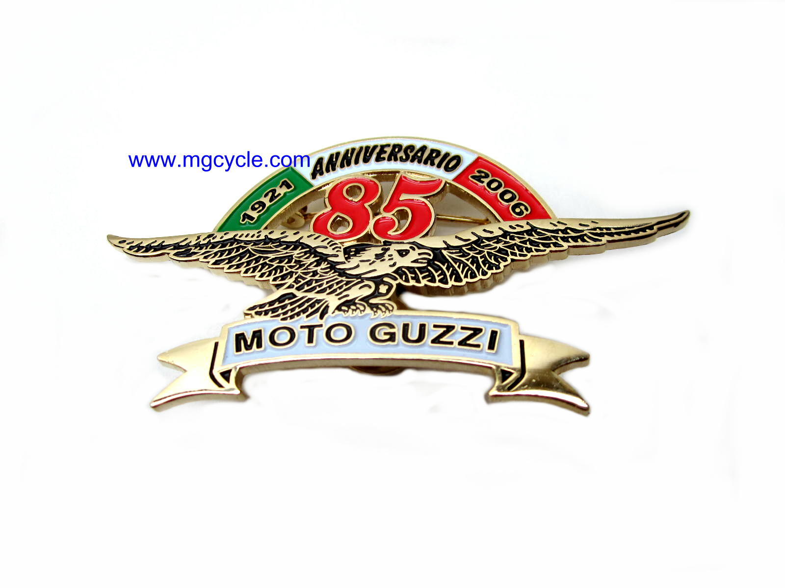 Moto Guzzi 85th Anniversary commemorative pin, 1921 - 2006