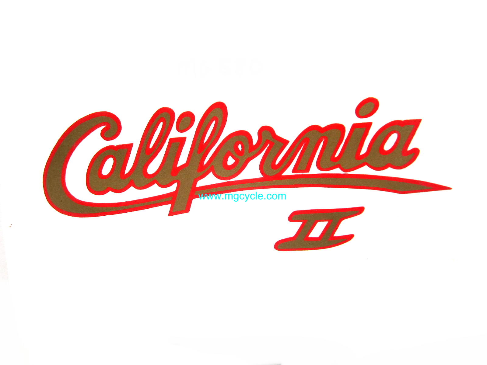 Decal, California 2 side cover, red and gold