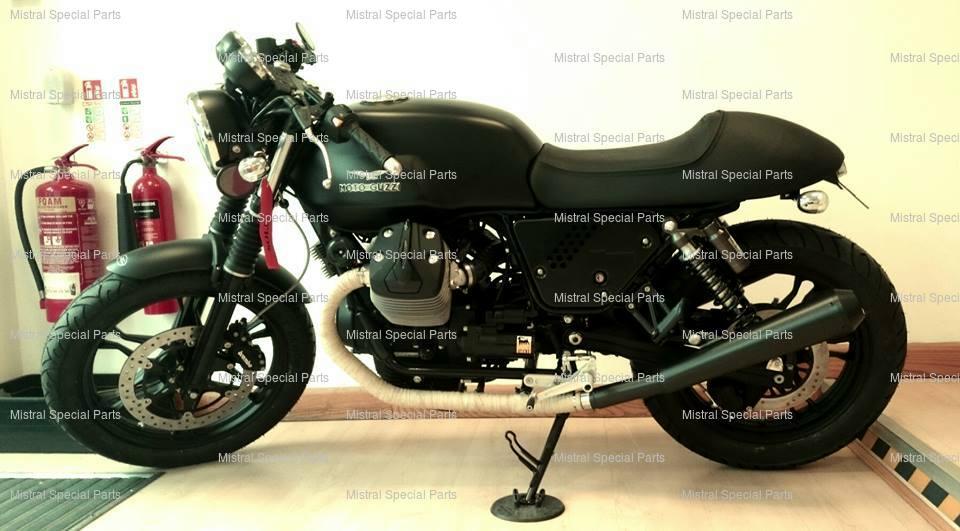 Mistral black paint Slip-On mufflers V7 Cafe