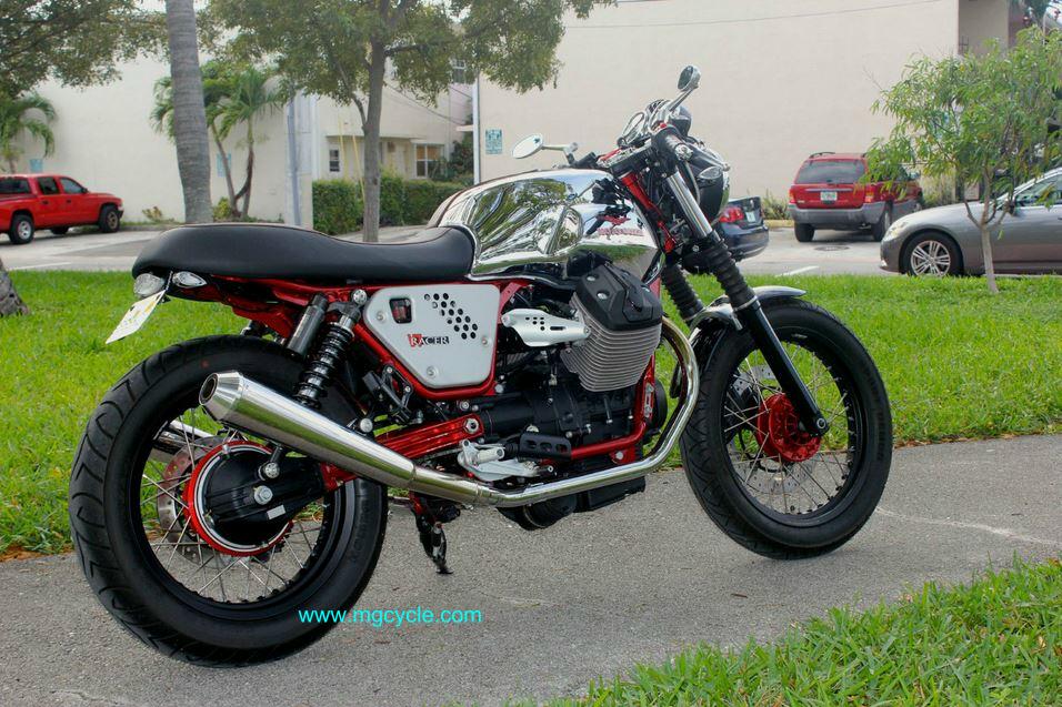 Mistral polished Slip-On mufflers V7 Cafe