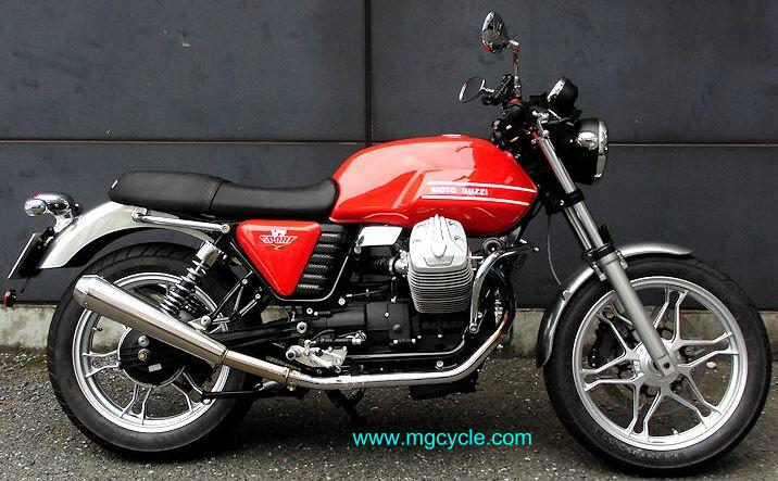 Mistral polished Slip-On mufflers V7 Cafe