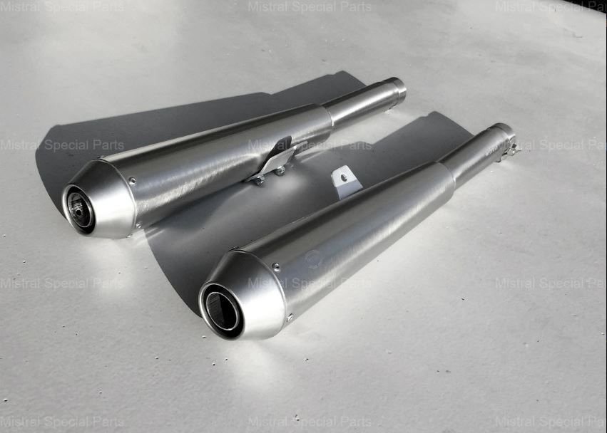 Mistral BLACK PAINT short conical slipon muffler set 850T/T3/G5