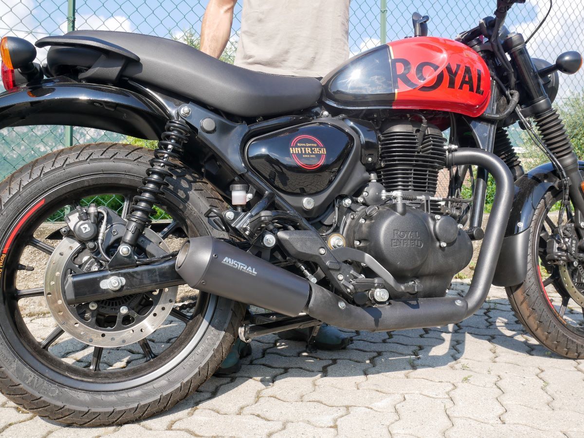 Royal Enfield Hunter 350 (black paint) conical exhaust