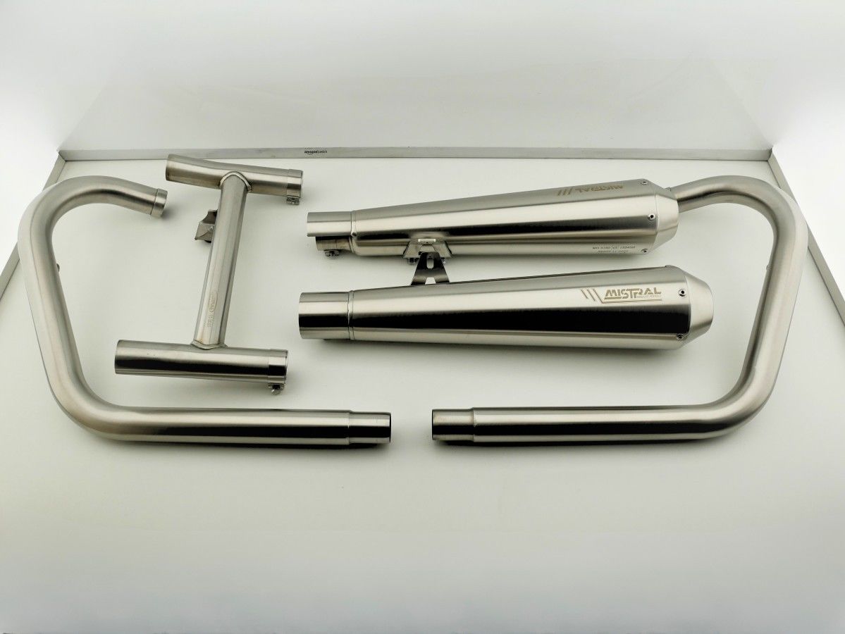 Full Mistral exhaust system (polished w/CAT) for Kawasaki W800