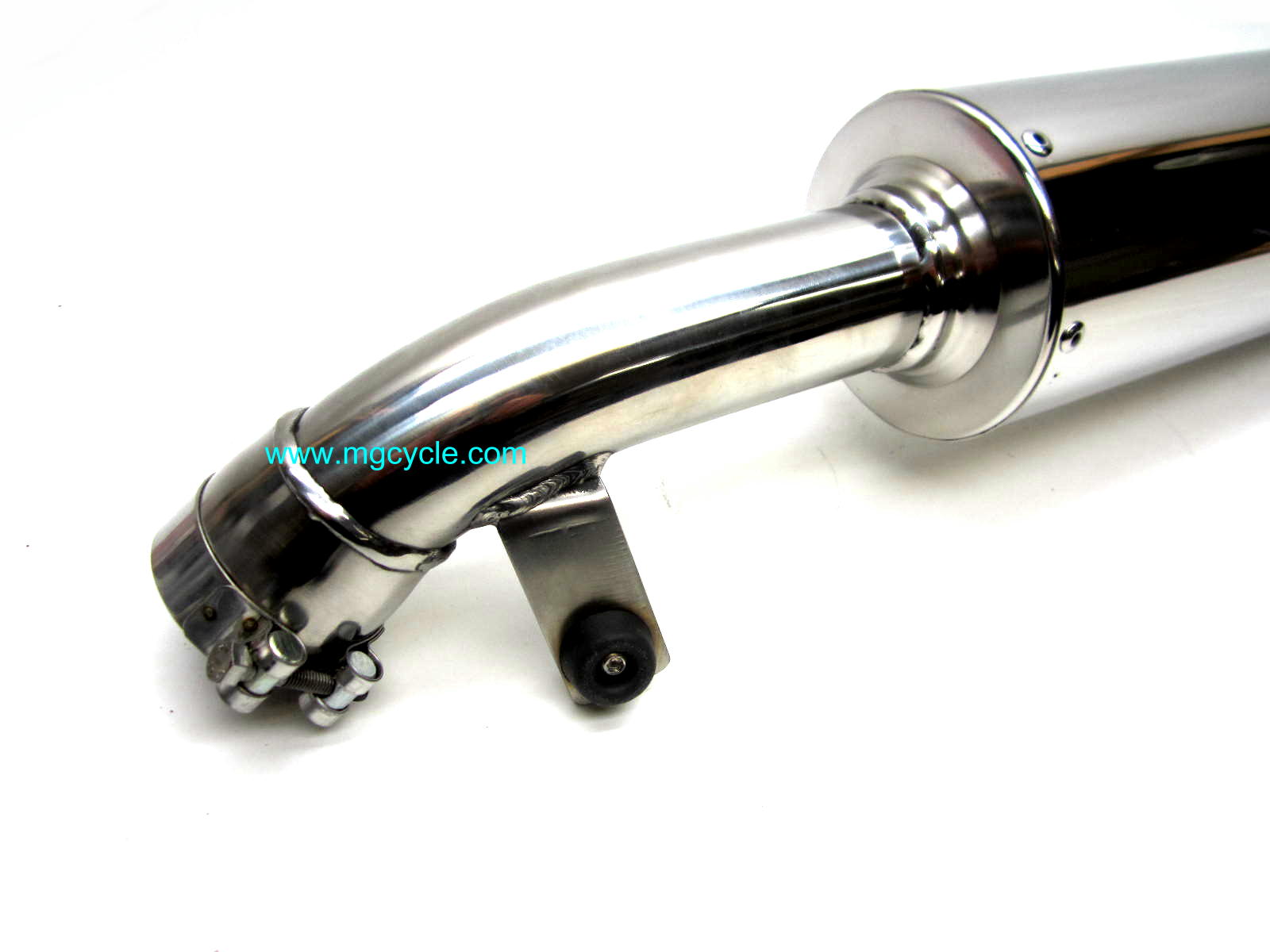 Mistral polished round stainless slip-on muffler: all Norge 1200