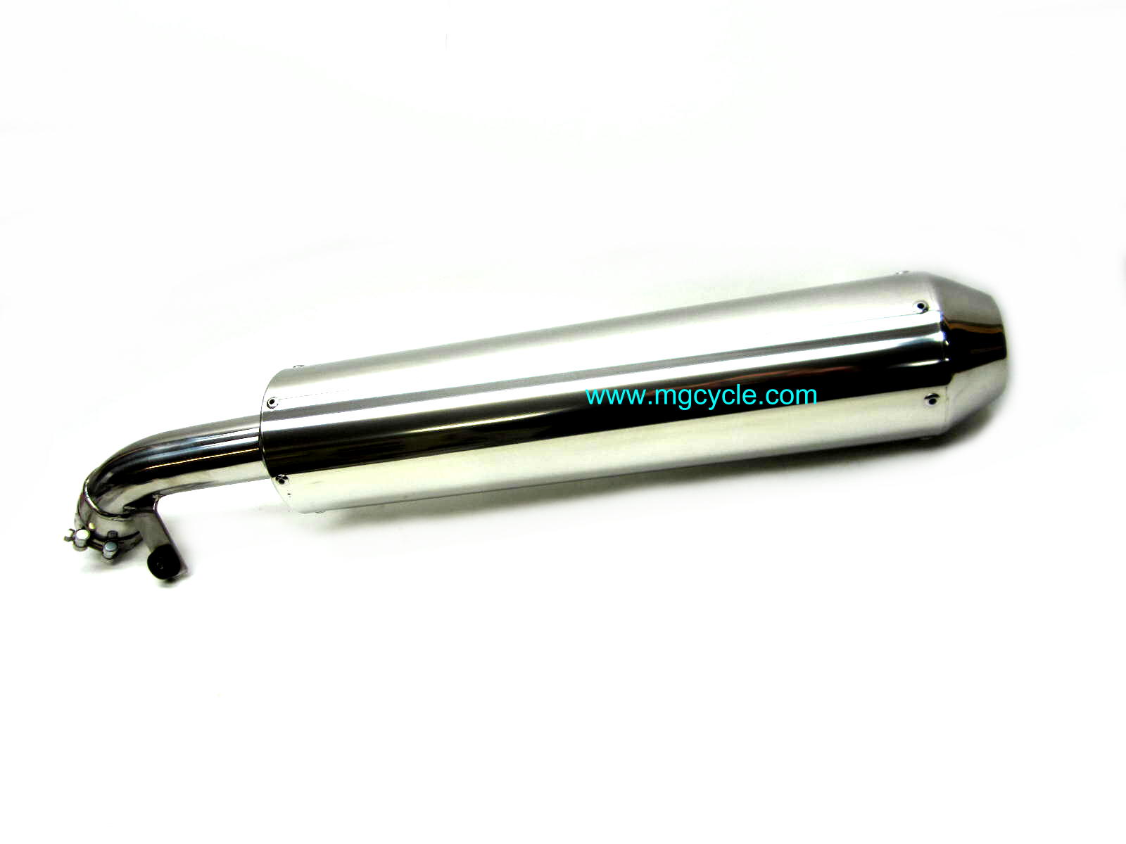 Mistral polished round stainless slip-on muffler: all Norge 1200