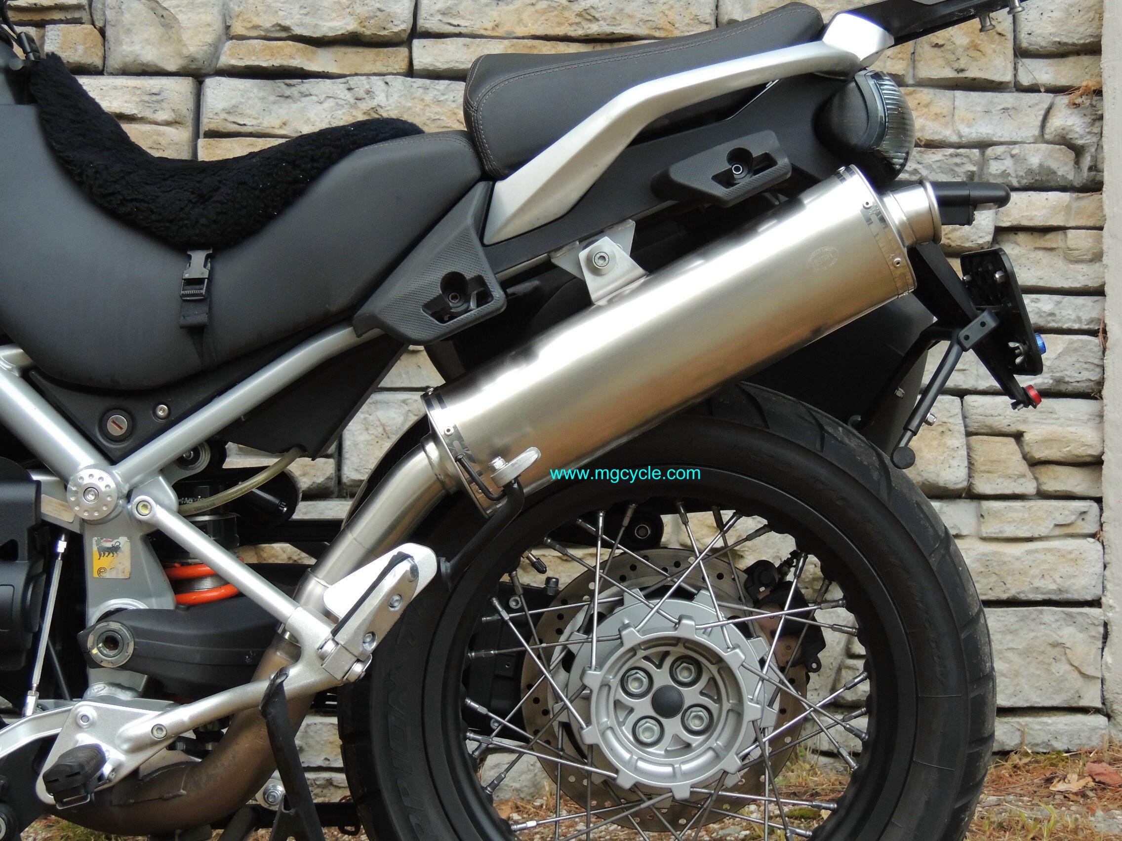 Mistral ICE GREY stainless steel oval muffler for Stelvio & NTX