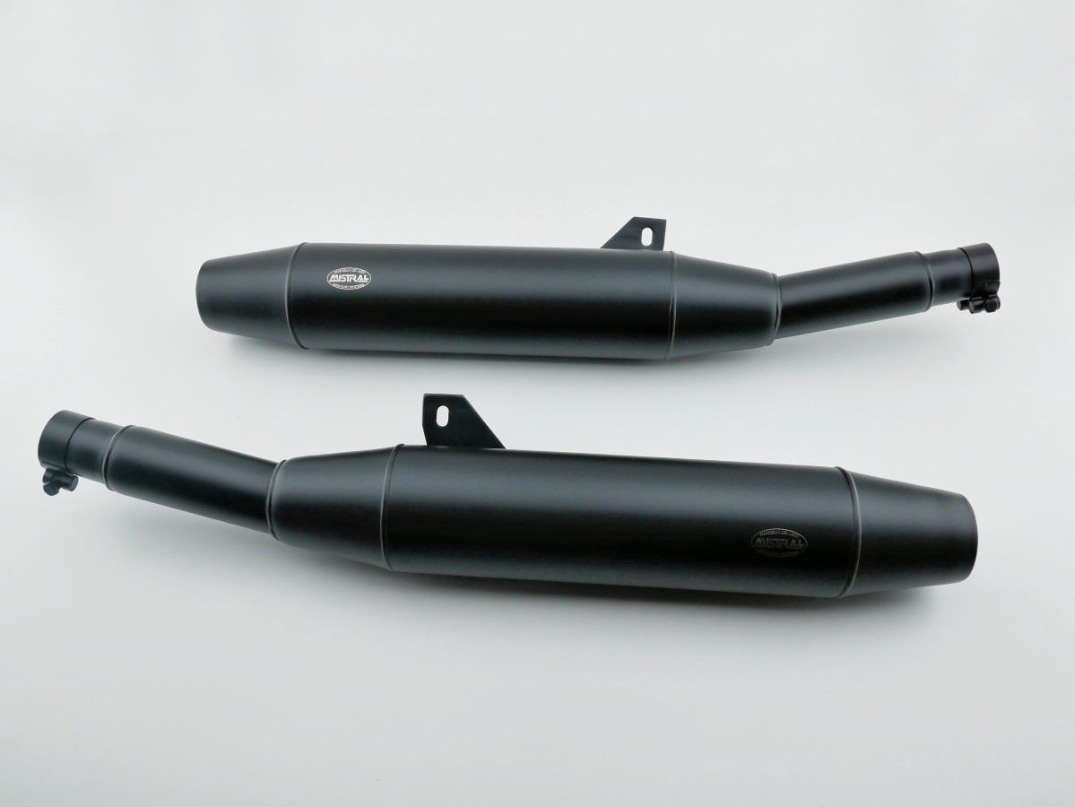 Mistral muffler set for V65 Lario - polished