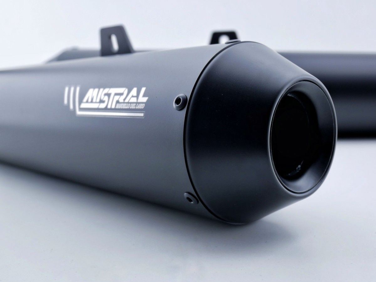 Mistral conical exhaust V7850 E5+ BLACK PAINT (w/CAT)