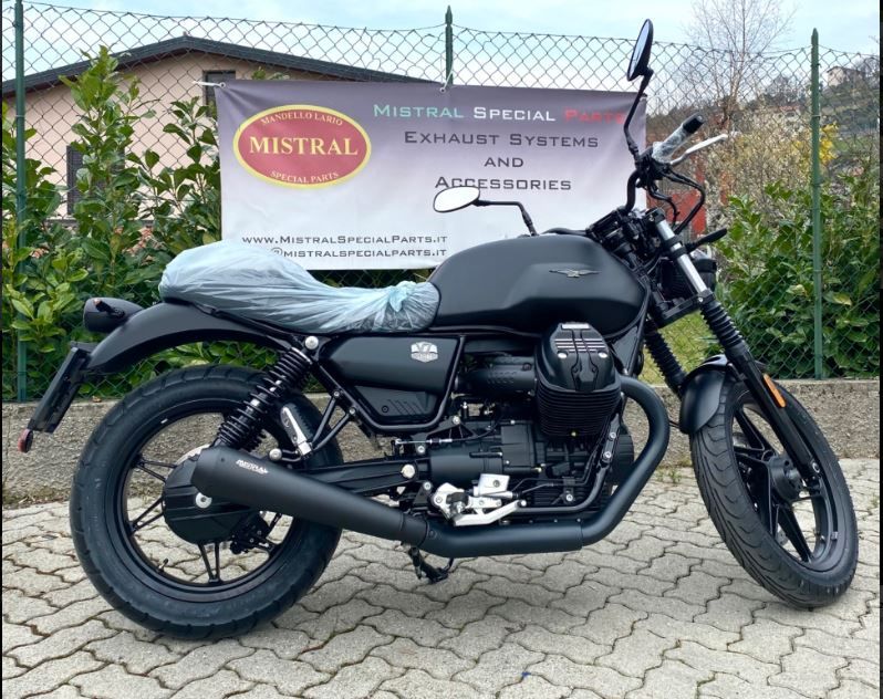 Mistral Black Short mufflers V7 850 2021+: MGH-V7850SHORT-BPAINT