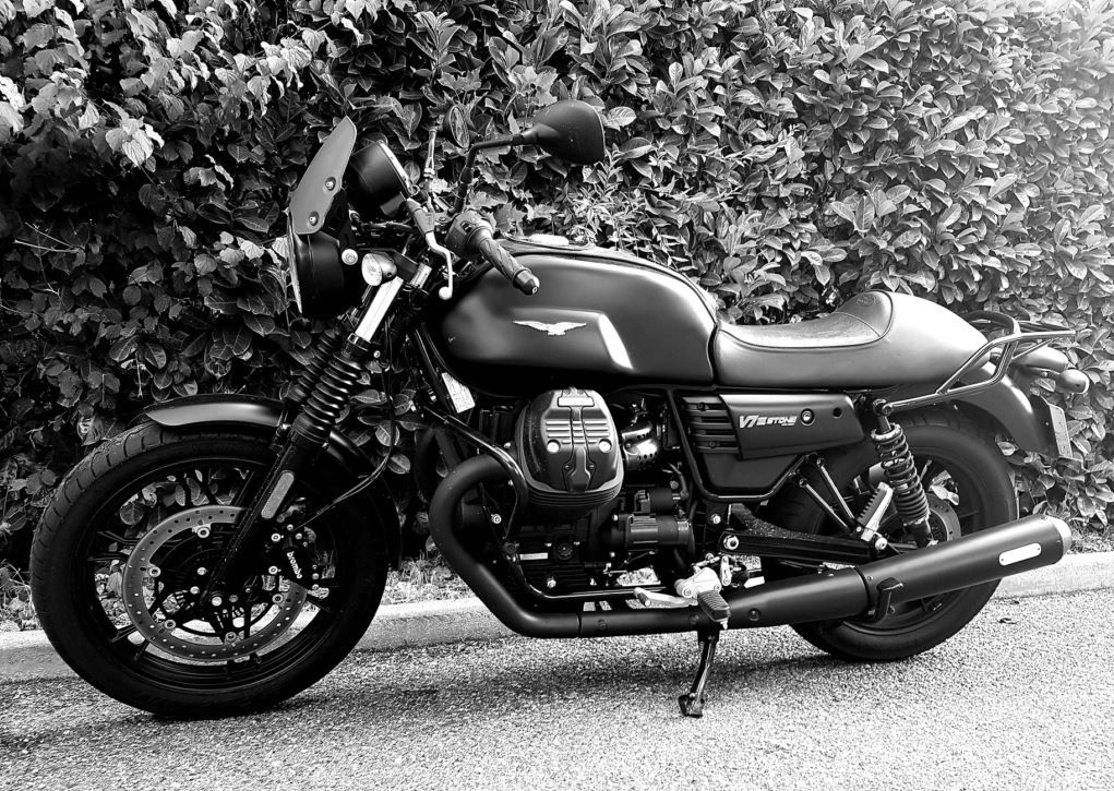 Mistral black full-length slip-on mufflers V7III Series